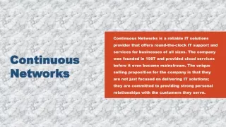 Best IT Support in NJ-Continuous Networks