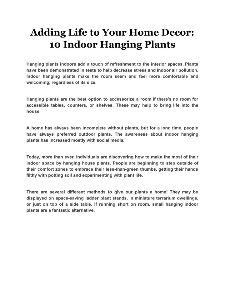 adding life to your home decor 10 indoor hanging