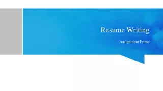 Resume Writing