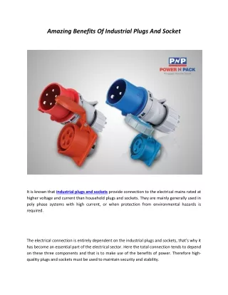 Amazing Benefits Of Industrial Plugs And Socket