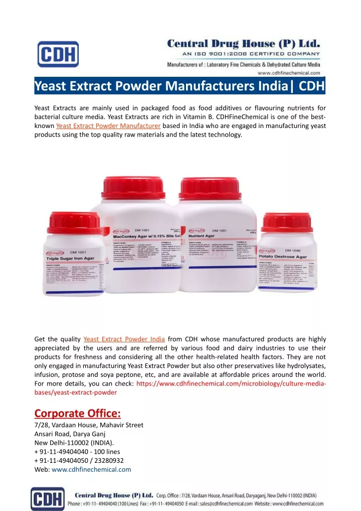 yeast extract powder manufacturers india cdh