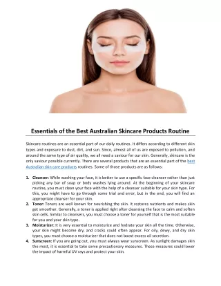 Essentials of the Best Australian Skincare Products Routine