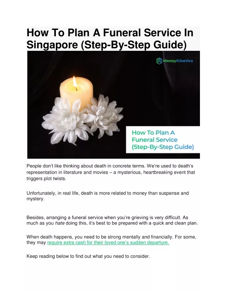 how to plan a funeral service in singapore step