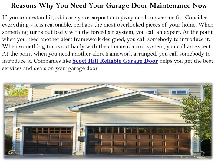 reasons why you need your garage door maintenance