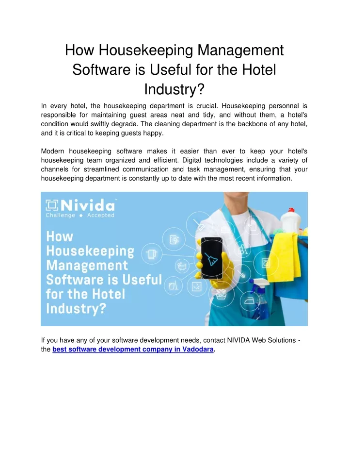 how housekeeping management software is useful