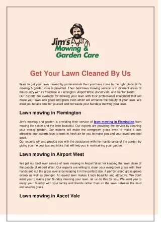 Get Your Lawn Cleaned By Us