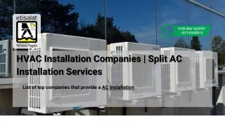 HVAC Installation Companies  Split AC Installation Services