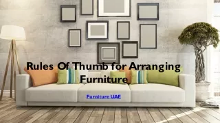 Rules Of Thumb for Arranging Furniture