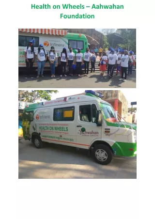 Health on Wheels - Aahwahan Foundation