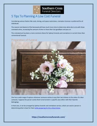 5 tips to planning a low cost funeral
