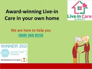Live-in Care, Elderly Home Care and Dementia Care UK