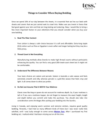 Things To Consider When Buying Bedding