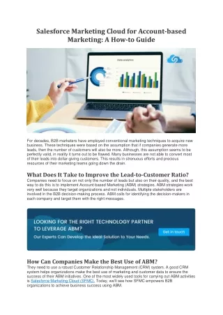salesforce marketing cloud for account based