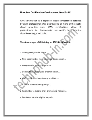 How Aws Certification Can Increase Your Profit!