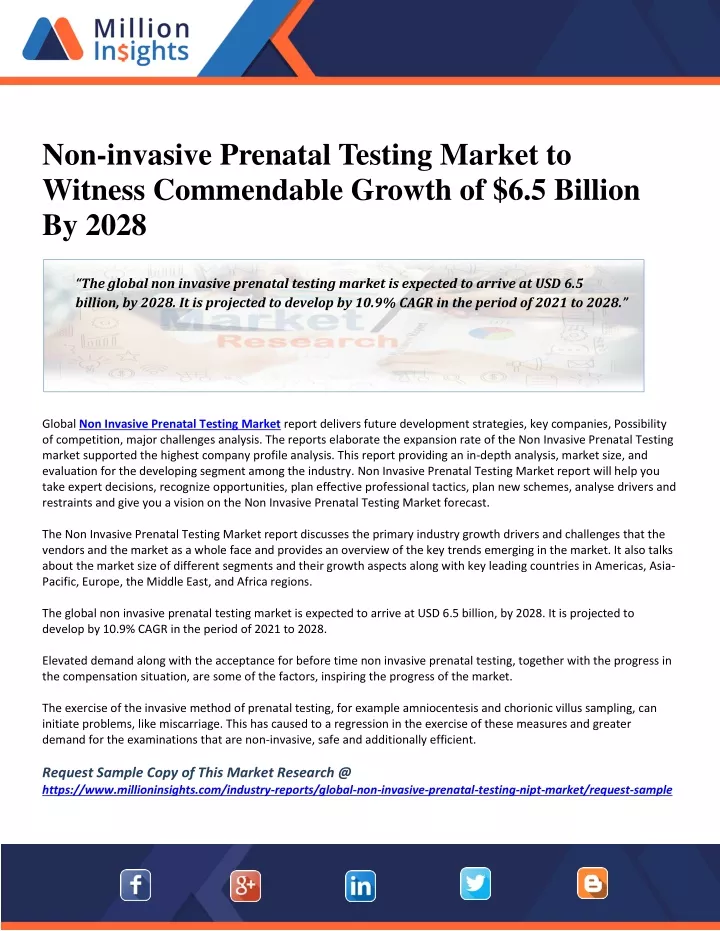 non invasive prenatal testing market to witness