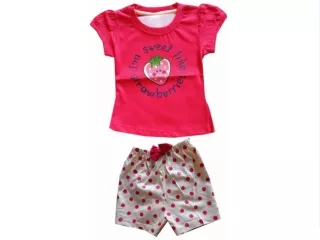 Girls top bottom set of cotton 2 piece set