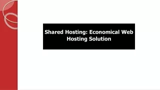 shared hosting economical web hosting solution