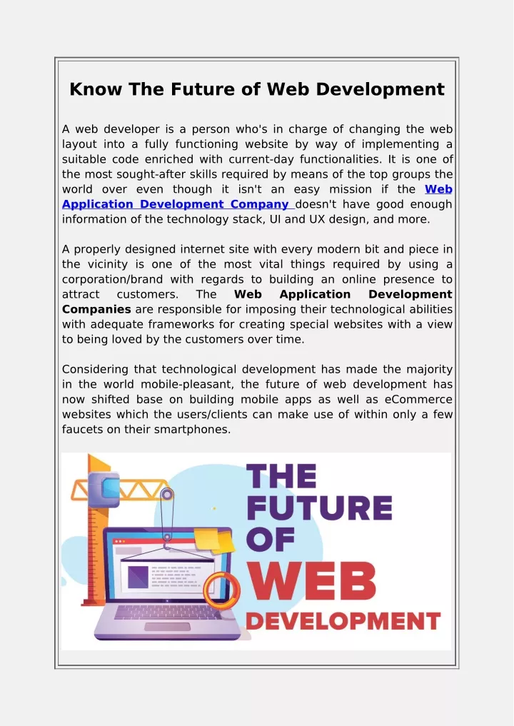 know the future of web development