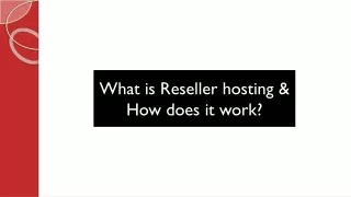 what is reseller hosting how does it work