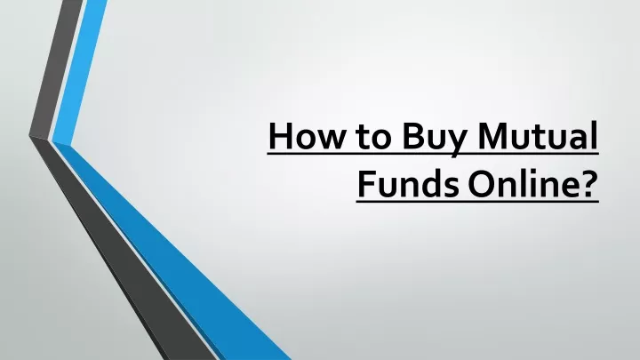 how to buy mutual funds online