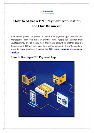 how to make a p2p payment application