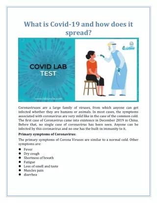 What is Covid-19 and how does it spread