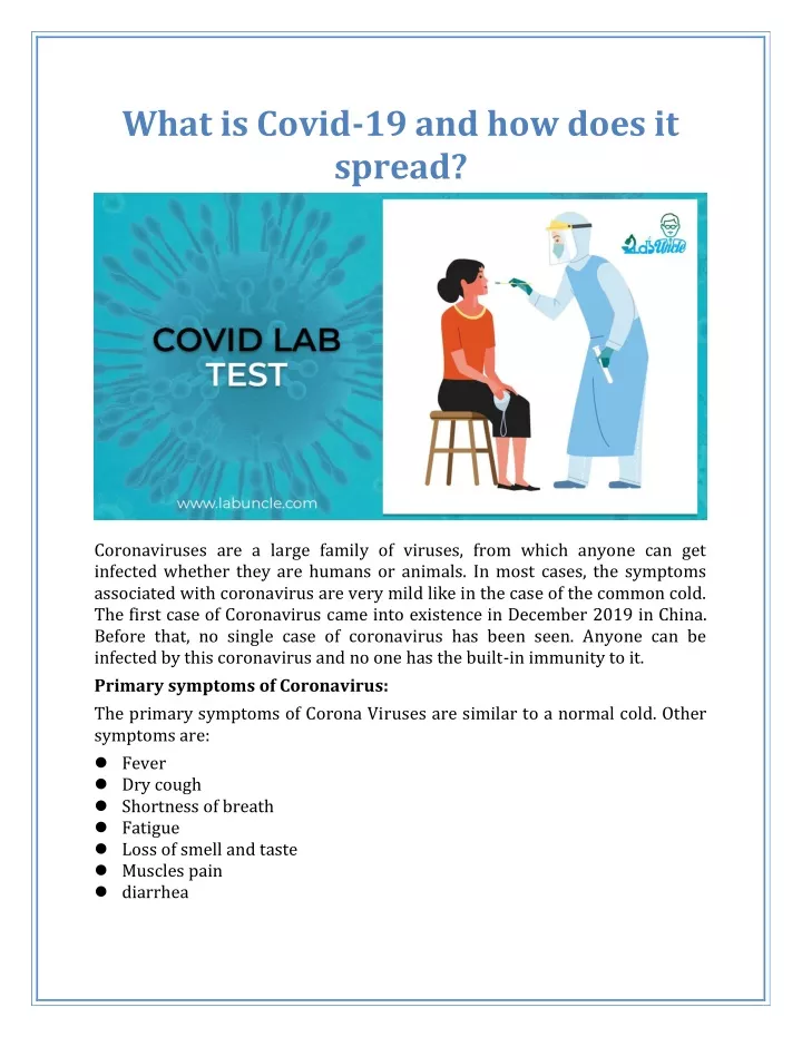 what is covid 19 and how does it spread