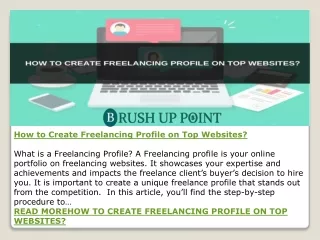 how to create freelancing profile on top websites