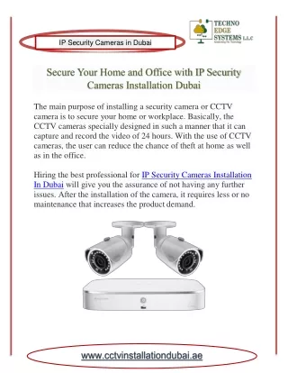 ip security cameras in dubai