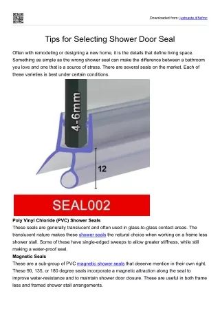 Tips for Selecting Shower Door Seal