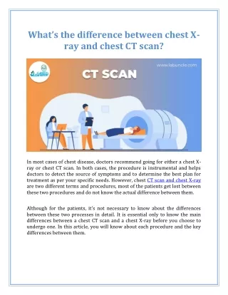 What’s the difference between chest X-ray and chest CT scan