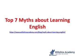 Top 7 Myths about Learning English