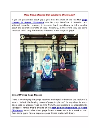 How Yoga Classes Can Improve One’s Life