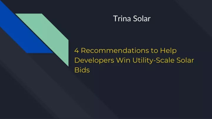 4 recommendations to help developers win utility scale solar bids