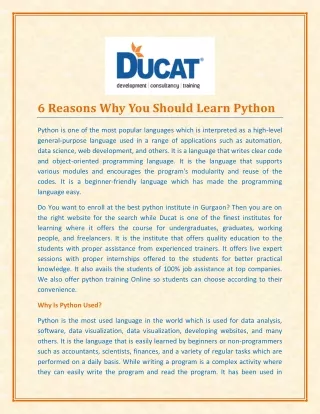 6 reasons why you should learn python