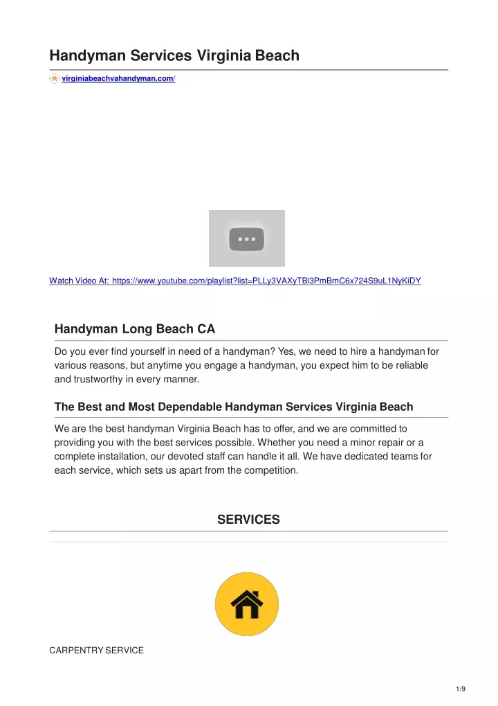 handyman services virginia beach