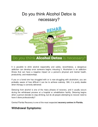 Do you think Alcohol Detox is necessary?
