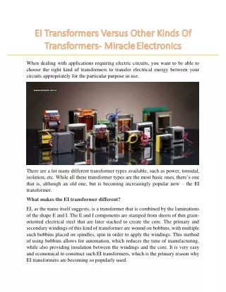 when dealing with applications requiring electric