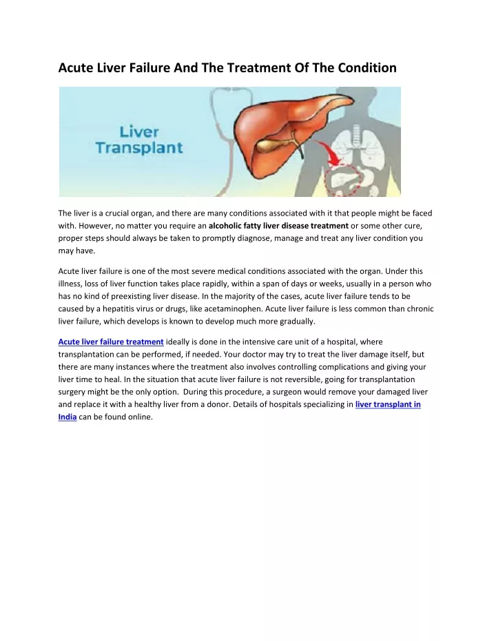 acute liver failure and the treatment