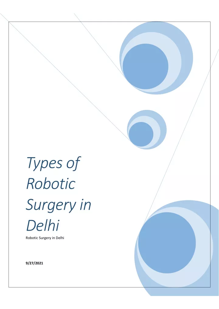 types of types of robotic robotic surgery