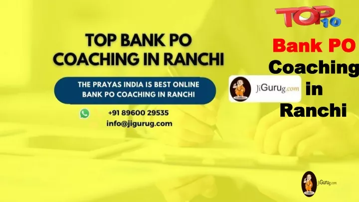 bank po coaching in ranchi