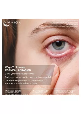 Ways To Prevent CORNEAL ABRASION