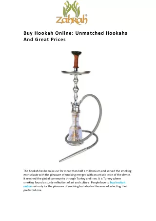 Buy Hookah Online: Unmatched Hookahs And Great Prices