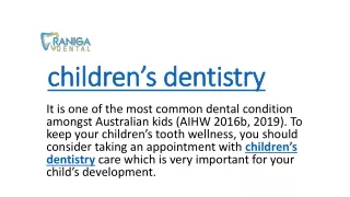 children’s dentistry