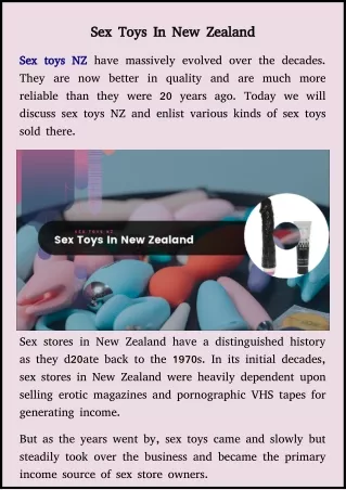Various Kinds of Sex Toys in New Zealand