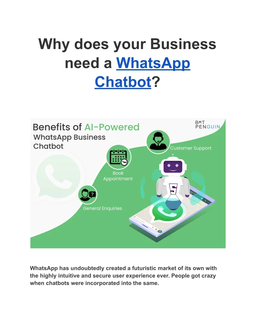 PPT - Why does your Business need a WhatsApp Chatbot PowerPoint ...
