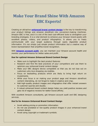 make your brand shine with amazon ebc experts