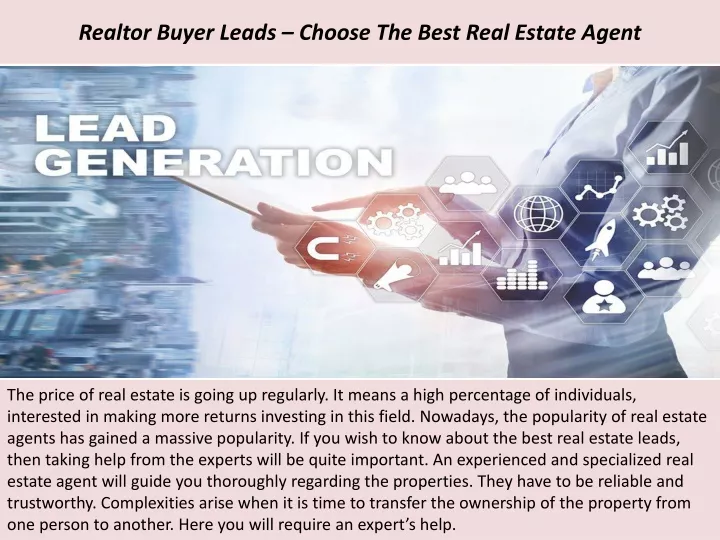 realtor buyer leads choose the best real estate agent