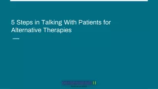 5 Steps in Talking With Patients