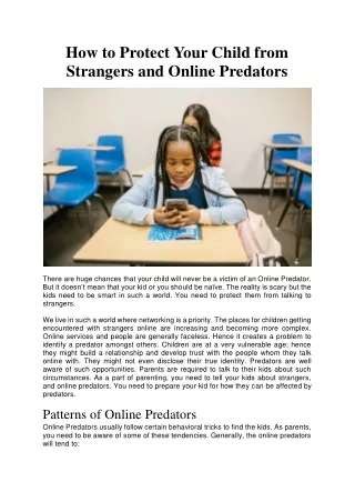 How to Protect Your Child from Strangers and Online Predators